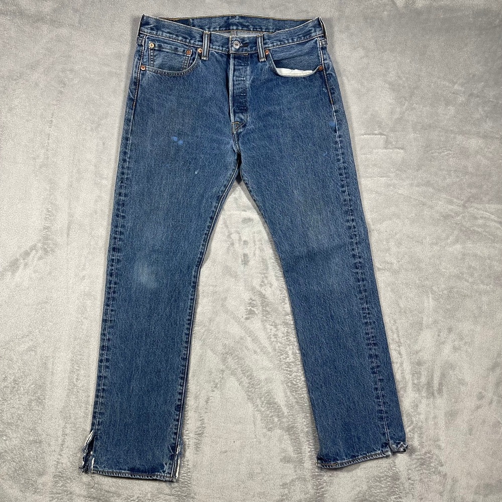 Levi's 501 Original Fit Jeans Men 33(32)x32(30) Blue‎ Straight Leg Button Fly